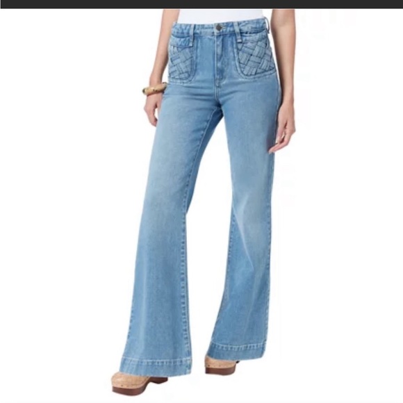 👯♀️ ✨HP✨ 🆕 HIGH WAIST FLARE Denim Jeans by Sam Edelman Size 32 - Picture 2 of 16